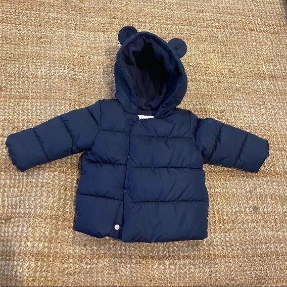 Old Navy Baby Frost-Free Hooded Puffer Jacket NavySize 6/12m NWOT - Picture 2 of 8